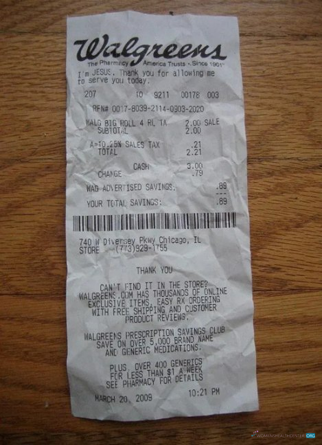 Download USA Walgreens pharmacy payment receipt Photoshop template